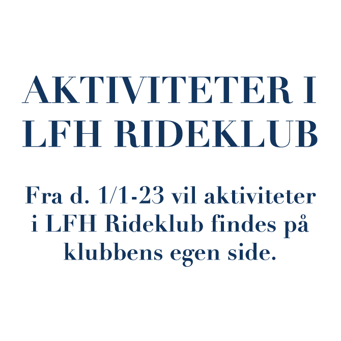 Aktiviteter i LFH Rideklub